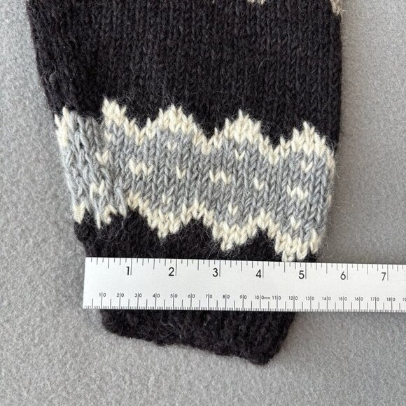 Vintage Hand Knit Wool Fair Isle Sweater Extra Thick Size L/XL Nepal Made Nordic - Picture 8 of 14